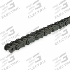 DAYTON Roller Chain: Single Strand, 100, 1 1/4 in Pitch, Steel, 10 ft Overall Lg, Riveted Pin, Steel (MPN 2YDX1)