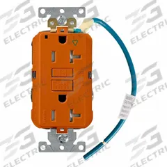 LEVITON GFCI Duplex Receptacle Outlet: Duplex, 5-20, Orange, GFCI, 125V AC, 20 A, 2 Pole / 3 Wire (MPN GFTR2-IGO)