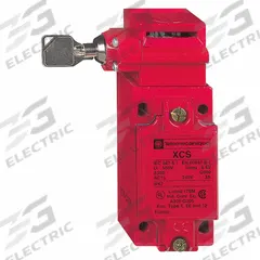 TELEMECANIQUE SENSORS Safety Interlock Switch: XCSC Series, 1NO/2NC, Pivoting/Straight (MPN XCSC703). Key specifications — Brand: TELEMECANIQUE SENSORS; Manufacturer Part Number: XCSC703; Actuating Key Type: Flat; Series: XCSC; Terminal Connection Type: 1/2 in NPT Conduit.