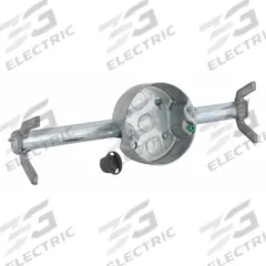 RACO Box Support Bracket: Steel, Steel Material & Nominal Size, Round, 1 Gangs, 1 1/2 in Box Dp (MPN 936). Key specifications — Brand: RACO; Bracket Style: Bar Hanger; Clamp Style: Without Clamps.