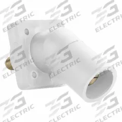 Single Pole Receptacle: White, Angled Taper Nose Mating, Threaded Stud Termination, 600V AC/600V DC (MPN 16R29-UW). Key specifications — Series: 16; Receptacle Gender: Male; Brand: LEVITON.