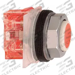 SCHNEIDER Extended Push Button Operator: Non-Illuminated, Extended Profile, Metallic, 30 mm, 1NC (MPN 9001KR3RH6). Key specifications — Brand: SCHNEIDER; Action: Momentary; Series: 9001K; Push Button Material Type: Metallic.