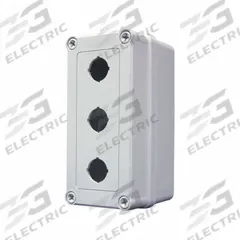 HOFFMAN Push Button Enclosure: 30mm, 3 Holes, Non-Metallic, NEMA 4X (MPN VM933-PBS3). Key specifications — attr211299: HOFFMAN; attr1043605: Washdown-Corrosion-Resistant.