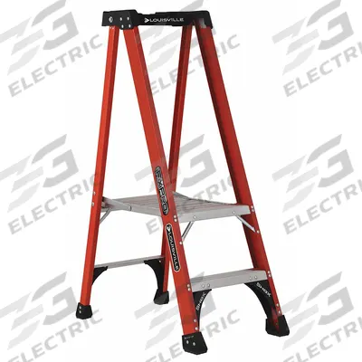 LOUISVILLE LADDER Platform Stepladder: 5 ft Ladder Size, Fiberglass, 375 lb Load Capacity - General Purpose Podium Stepladders
