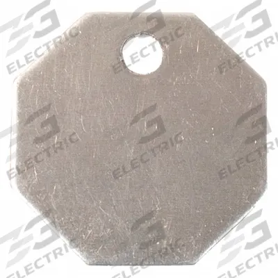 APPROVED VENDOR Blank Tag: Stainless Steel, Silver, 0.035 in Thick, Octagon - General Purpose Blank Valve Tags