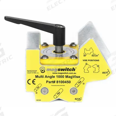 MAGSWITCH Fixturing Vise: 45°_60°_75°_90°_105°_120°_135° - Switchable Multi-Angle Welding Magnets with Vise