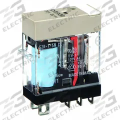 OMRON General Purpose Relay: Socket Mounted, 10 A Current Rating, 24V DC, SPDT, 5 Pins/Terminals (MPN G2R-1-SN-DC24(S)). Key specifications — Brand: OMRON; Base Type: Square; Mounting Style: Plug-In; Pin Shape: Flat; Electrical Connection: Quick-Connect; Manufacturer Part Number: G2R-1-SN-DC24(S); Operating Current: 10 A at 30V DC (Resistive Load); Series: G2RS Series.