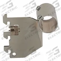 ECONOCO Round Tubing Bracket: Single, 1 in Slot Spacing, 1/2 in Slot Lg, 1/8 in x 3 in x 3 in (MPN BS/10). Key specifications — Product Type: Round Tubing Bracket; Color: Silver; For Display Type: Single Slotted Standards; Material: Steel; Duty Rating: Heavy Duty; Brand: ECONOCO; Finish: Chrome; Includes: Locking Screws.