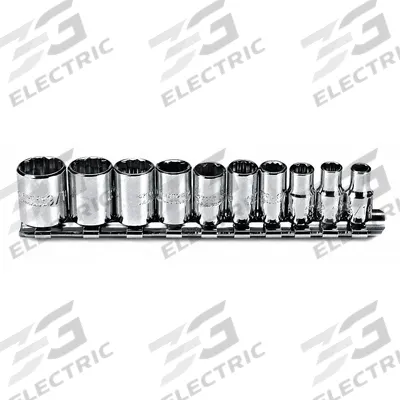 PROTO Socket Set: 1/4 in Drive, 10 Piece, 12-Point, SAE - SAE & Metric Socket Sets