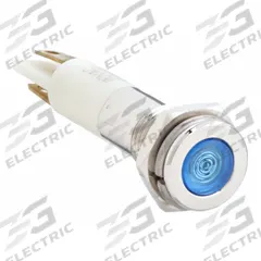 APPROVED VENDOR Flush Panel Light: 5/16 in Panel Mounting Hole Dia, LED, Blue, Flush Head, H08 (MPN 24M073). Key specifications — Brand: APPROVED VENDOR; Electrical Connection: 0.11 Male Quick Disconnect.