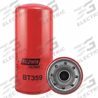 BALDWIN FILTERS Transmission Fluid Filter: Allison, Integral Gasket, Cellulose, 4 5/8 in Outside Dia (MPN BT359). Key specifications — Brand: BALDWIN FILTERS; Compatible Vehicle Make: Allison; Includes: Integral Gasket; Media Material: Cellulose; Baldwin Interchange: BT359.