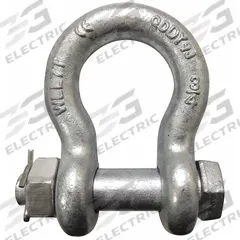 APPROVED VENDOR Anchor Shackle: Anchor Shackle, 4,000 lb Working Load Limit, Alloy Steel, Silver (MPN 55AX96). Key specifications — Body Color: Silver; Brand: APPROVED VENDOR.
