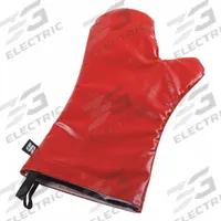 EZ-KLEEN Oven Mitt: 500°F Max Temp, 17 in Overall Lg, Cotton/Polyester, Red (MPN EZK17)