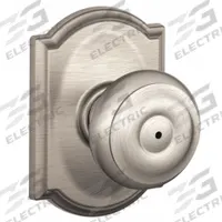 SCHLAGE Door Lockset: Privacy Knob Locksets, Nickel (MPN F40 GEO 619 CAM). Key specifications — Lockset Style: Georgian.