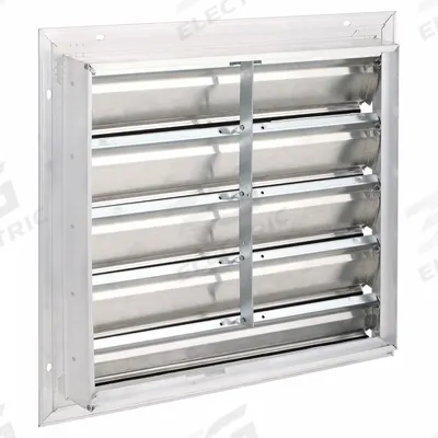 Dayton 23"H-W 5 1/4"L Aluminum Backdraft Damper: For 20 in Fan, Single Panel, 23 in H - Wall-Mount Backdraft Dampers