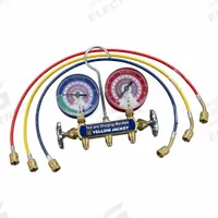 YELLOW JACKET Manifold Gauge: 2 Valves, 3 Hoses, Series 41, 3 1/8 in Gauge, For R-290/R-600A (MPN 41868). Key specifications — Hose Connection Type: SAE; Product Type: Manifold Gauge Set; For Refrigerant Type: R-290; Brand: YELLOW JACKET; Gauge Boots: No; Sight Glass: No.