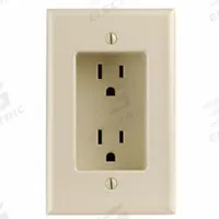 LEVITON Receptacle: Duplex, 5-15, Ivory, 125V AC, 15 A, 2 Pole / 3 Wire (MPN 689-I)