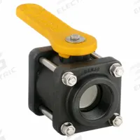 BANJO Manual Two-Way Ball Valve: 1 1/2 in, Polypropylene, Straight, FNPT x FNPT, Three-Piece, Lever (MPN V150). Key specifications — Brand: BANJO; Handle: Lever.
