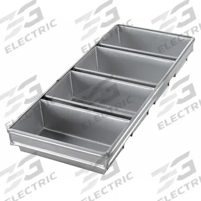 CHICAGO METALLIC Bread Pan: Aluminized Steel, 4 Slots, 9 1/4 in Overall Wd - Bread & Loaf Pans