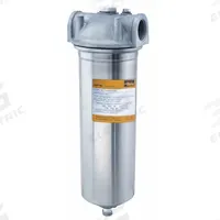 PARKER Water Filter Housing: 1 in, NPT, Female, 33 1/4 in Overall Ht, 3 5/8 in Overall Dia, Silver (MPN BSSB30-1SD). Key specifications — Housing Material: 316 Stainless Steel; Housing Color: Silver; Brand: PARKER.