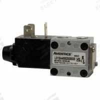AVENTICS Solenoid Air Control Valve: Series L01, Single Solenoid, Four-Way / Two-Position (MPN L01SA4592000030). Key specifications — attr1076719: L01SA4592000030; attr1076777: Non-Locking; attr1076785: Solenoid Air Control Valve; attr1076787: Spring Return; attr1076800: 110/120V AC; attr1076739: Plug-In.