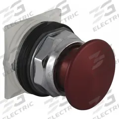 SCHNEIDER Mushroom Head Push Button: Red, 30 mm Mounting Size, Metallic, Momentary (MPN 9001KR24RM). Key specifications — Brand: SCHNEIDER; Action: Momentary; Series: 9001K; Push Button Material Type: Metallic.