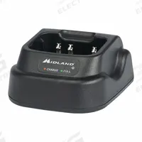 MIDLAND Single Unit Charger: Fits Midland, For BizTalk MB Series, 1 Radios Charged, 7.4 V DC, MDC400. Key specifications — Brand: MIDLAND; Compatible Radio Series: BizTalk MB; Product Type: Single Unit Charger.