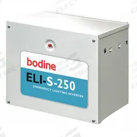 Emergency Lighting Inverter: 120/277V AC, 250 W Max. Bulb Watts, Fluorescent/Incandescent/LED (MPN ELIS250I2UO30ADI2). Key specifications — Input Voltage: 120/277V AC; Includes: Parts Kit with Labels; Battery Type: Sealed Lead Acid; Brand: BODINE.