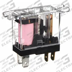 OMRON Flange Mount Relay: Surface (Top Flange) Mounted, 10 A Current Rating, 24V AC, SPST-NO (MPN G2R-1A-T-AC24). Key specifications — Brand: OMRON; Base Type: Square; Mounting Style: Top Flange; Electrical Connection: Quick-Connect; Manufacturer Part Number: G2R-1A-T-AC24; Operating Current: 10 A at 250V AC (Resistive Load); Series: G2R Power Series.