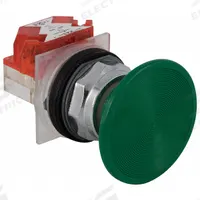 SCHNEIDER Mushroom Head Push Button: Non-Illuminated, Mushroom Head Profile, Non-Metallic, 30 mm (MPN 9001KR25GH6). Key specifications — Brand: SCHNEIDER; Action: Momentary; Series: 9001K; Push Button Material Type: Non-Metallic.