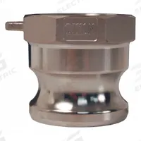Cam and Groove Adapter: 1/2 in Coupling Size, 1/2 in -14 Thread Size, 1 5/8 in Overall Lg, FNPT (MPN G50-A-SS). Key specifications — Thread Size: 1/2 in -14; Fitting Type: FNPT; Includes Locking Arm: No; Body Material: 316 Stainless Steel; Brand: DIXON VALVE & COUPLING.