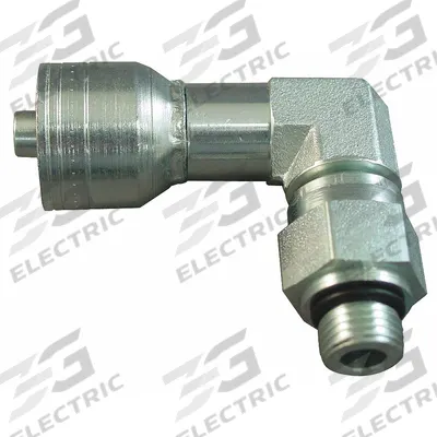 AEROQUIP Hydraulic Crimp Fitting: Steel x Steel, 90° Elbow, -6 For Hose Dash Size - Aeroquip Crimp Hydraulic Hose Fittings with ORB Connection