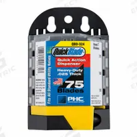 PACIFIC HANDY CUTTER, INC Utility Blade: 2 3/8 in Blade Lg, 3/4 in Blade Wd, Steel, 75 PK (MPN QBD324). Key specifications — attr307708: 8NN12; attr307711: Steel; attr307707: Yes; attr324888: PACIFIC HANDY CUTTER, INC.