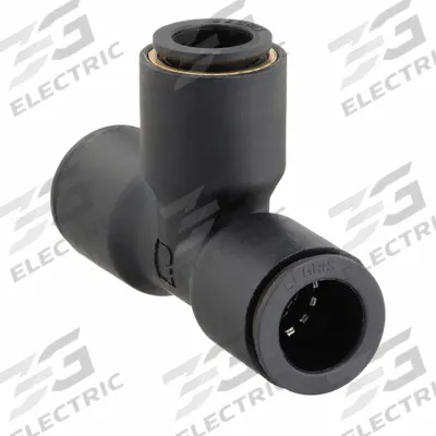 LEGRIS Push-Fit Tee Fitting: 8 mm OD x 8 mm OD x 14 mm OD Size, Polymer, 71 mm Overall Lg - Nylon & Nickel-Plated Brass Tube Fittings