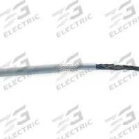 CHAINFLEX Control Cable: 14 AWG Conductor Size, 7 Conductors, PVC, Order by the Foot, Gray (MPN CF140US-25-07). Key specifications — Conductor Size: 14 AWG; Minimum Bend Radius Factor - Fixed: 7.5 x OD; Minimum Bend Radius Factor - Flexible: 8 x OD; Shielding: Shielded; Brand: CHAINFLEX.