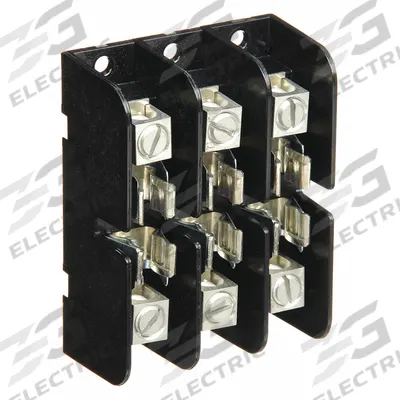 MERSEN Fuse Block: Open Block Design, 3 Pole, 300 V AC, Box Lug - Fuse Blocks for UL Class T Fuses