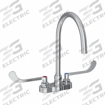 ELKAY Handle-Operated Faucet: Elkay, Brass, Centerset, Deck, 2 Mounting Holes - Centerset Kitchen Faucets
