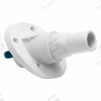 Single Pole Receptacle: White, Angled Ball Nose Mating, Threaded Stud Termination, 600V AC/600V DC (MPN 22R24-SW). Key specifications — Series: 22; Receptacle Gender: Female; Brand: LEVITON.