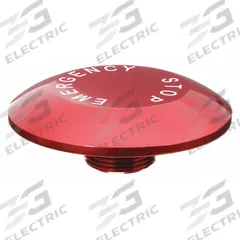 EATON Mushroom Head: 30 mm Panel Size, Non-Illuminated, Metallic, Emergency Stop, Red (MPN 10250TJ63). Key specifications — Manufacturer Part Number: 10250TJ63; Compatible Operator Illumination: Non-Illuminated; Compatible with Series: 10250T; Head Attachment Type: Screw-On; Head Material: Aluminum; Brand: EATON; Legend: Emergency Stop.
