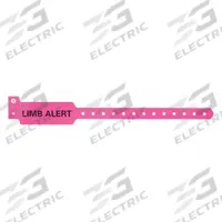 ID Wristband: Limb Alert, 10 1/4 in Overall Lg, 1 3/8 in Overall Wd, Plastic, Pink, 500 PK (MPN ALR-PW-07). Key specifications — attr1085229: Pink; attr1126094: Pink.