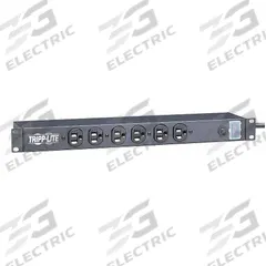TRIPP LITE Power Distribution Unit: 120V AC, 6 Outlets, NEMA 5-15R, Non-Metered, 1 RU, Front Facing (MPN RS-0615-F). Key specifications — Plug Type: NEMA 5-15P; Brand: TRIPP LITE; Maximum Input Voltage: 120V AC; Receptacle Type: NEMA 5-15R; Mounting Location: Horizontal Rack; Facing: Front.