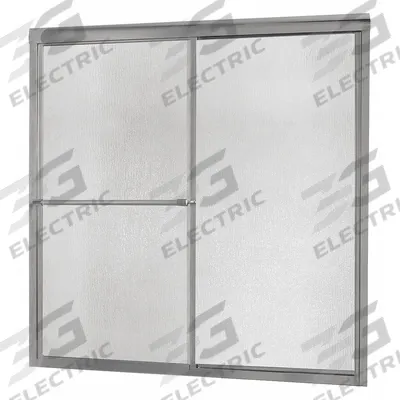FOREMOST Tub Door: Framed, 58 in Overall Ht, Rain Tempered Glass, 3/16 in Glass Thick - Double Sliding Bathtub Doors