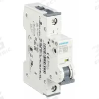 SIEMENS IEC Supplementary Protector: 4 A Amps, 5kA at 230/400V AC, Screw Clamp, 5SY6, 230/400V AC, C (MPN 5SY61047). Key specifications — Brand: SIEMENS; Terminal Connection: Screw Clamp; DC Voltage Rating: Not Rated; Max. AIR Rating: 5kA at 230/400V AC; Series: 5SY6; AC Voltage Rating: 230/400V AC; Curve Type: C.