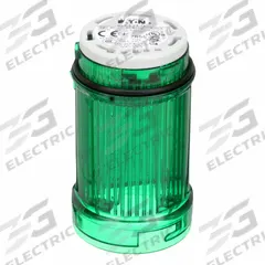 EATON Tower Light Module: Steady, 24V AC/24V DC, Green, 43 mm Overall Dia, 3 in Overall Ht, SL4 (MPN SL4-L24-G). Key specifications — Brand: EATON; Compatible with Series: SL4; Lens Color: Green; Operating Voltage: 24V AC; Manufacturer Part Number: SL4-L24-G.
