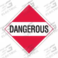 LABELMASTER Dangerous Placard: Dangerous, 10 3/4 in x 10 3/4 in, 10 3/4 in Label Ht, Vinyl, 25 PK (MPN Z-EZ1). Key specifications — Brand: LABELMASTER; Message: Dangerous.