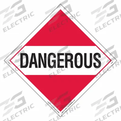 LABELMASTER Dangerous Placard: Dangerous, 10 3/4 in x 10 3/4 in, 10 3/4 in Label Ht