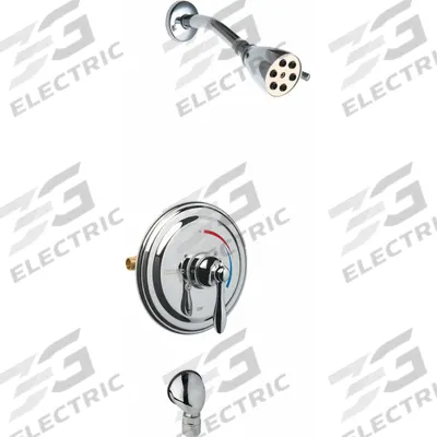 CHICAGO FAUCETS Shower Faucet: SH-TP, 2.5 gpm Fixed Showerhead Flow Rate, Brass - Shower Faucets with Fixed Showerheads