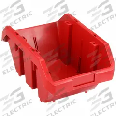QUANTUM STORAGE SYSTEMS Cross-Stacking Bin: 9 1/4 in x 14 in x 6 1/2 in, Red, Label Holder Included (MPN QP1496RD). Key specifications — Electrostatic Discharge: Not Electrostatic Discharge Conductive; Brand: QUANTUM STORAGE SYSTEMS; % Recycled Content: 0%.