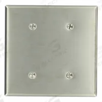 LEVITON Wall Plate: Blank, 2 Gang, Std Size (MPN 84034-40). Key specifications — Brand: LEVITON; Material: Stainless Steel.