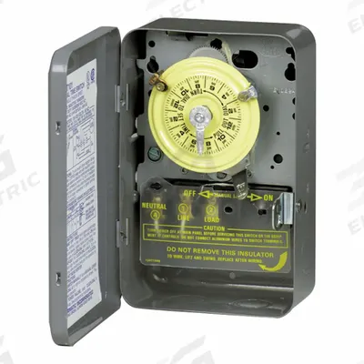 INTERMATIC Electromechanical Timer: 24 hr, 120V AC, SPDT-NO/NC - Electromechanical Timer Switches